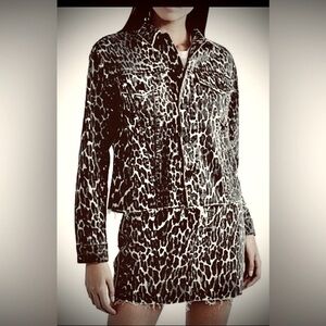 MOTHER Leopard Print Jean Jacket